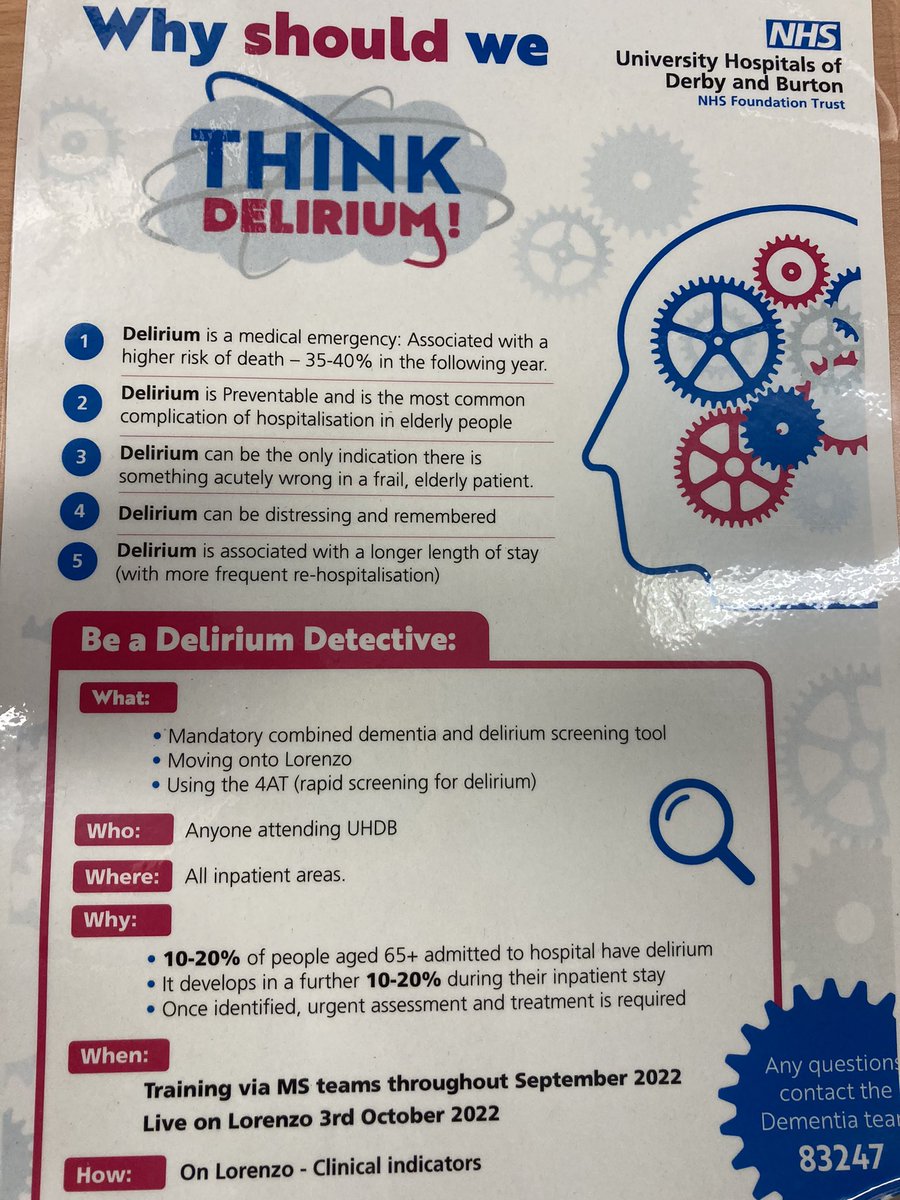 Charlotte Kawalek (@charlottekawal1) on Twitter photo <a href="/UHDBTrust/">University Hospitals of Derby and Burton NHS FT</a> RDH/FNCH sites join us for training via MS teams on the 4AT all info on Neti via UHDB dementia support then delirium! <a href="/UHDBTrust/">University Hospitals of Derby and Burton NHS FT</a> RDH/FNCH sites join us for training via MS teams on the 4AT all info on Neti via UHDB dementia support then delirium!