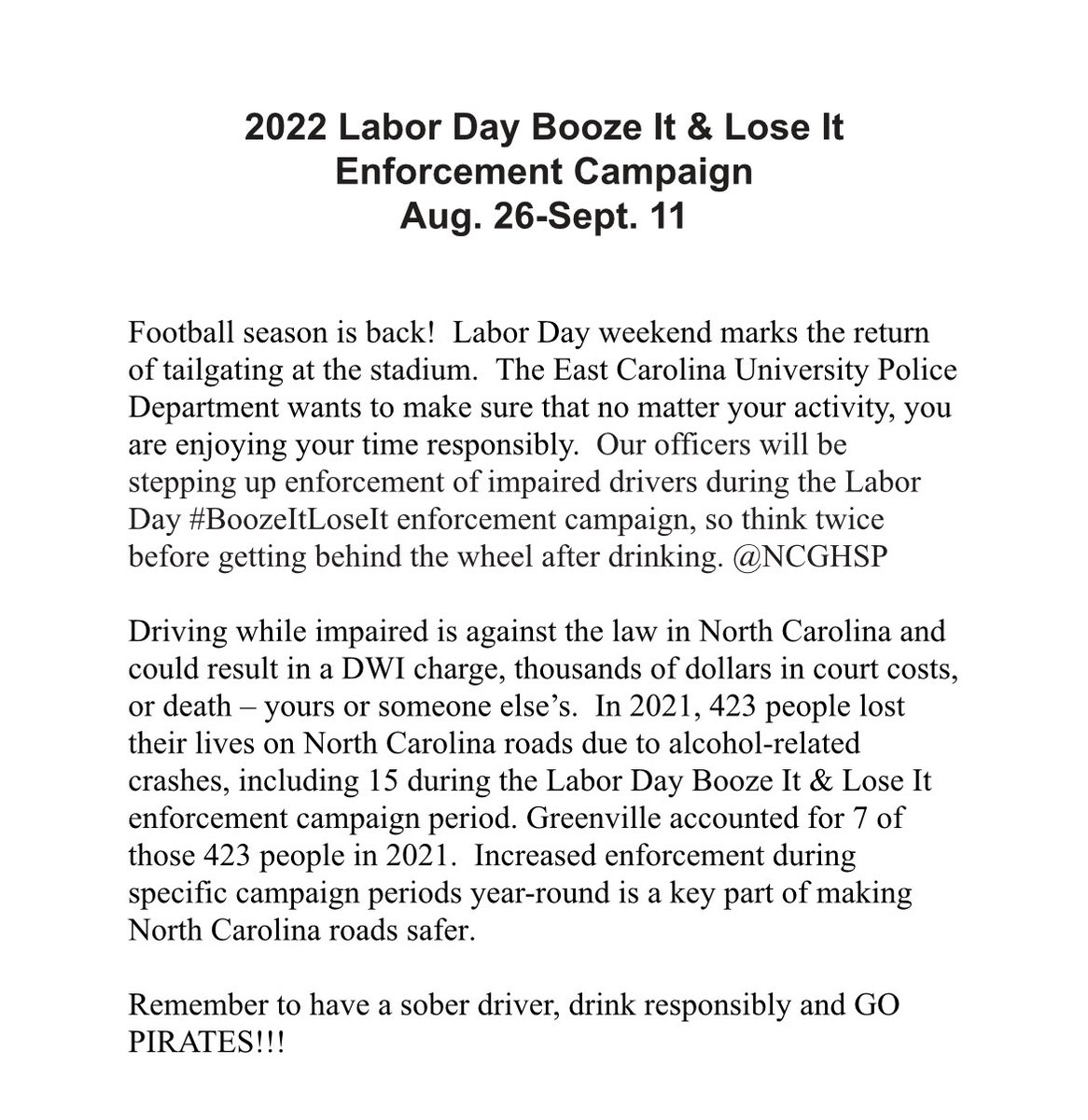 ECU Police (@ecupolice) on Twitter photo 