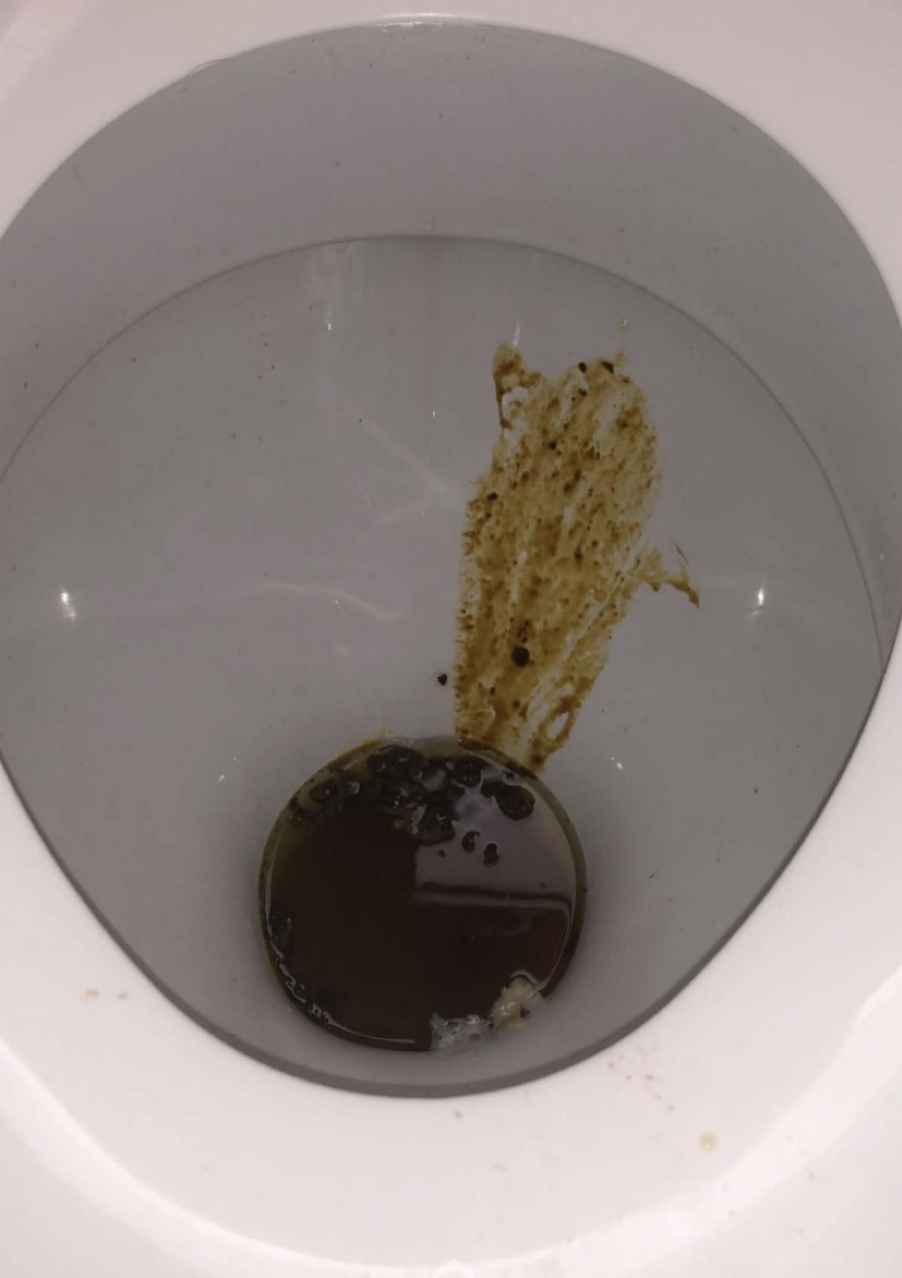 Another Liverpool fan at Everton. Definitely been on the Guinnesses prior to kick off and must have eaten a rough breakfast. 8/10 #awaydays #poo