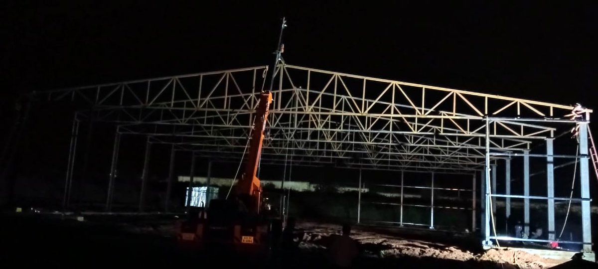 Day &amp; Night Work is in progress by M/S Samvardhane at #BelagaviAirport. 
Erection of Hangar Truss is in progress.
Two (02)FTOs will start their Flying Training Operations in this year.
<a href="/AAI_Official/">Airports Authority of India</a> <a href="/MoCA_GoI/">MoCA_GoI</a> 
<a href="/AAIRHQSR/">Regional Executive Director AAI Southern Region</a>
<a href="/AmberDubey_MoCA/">Amber Dubey</a>
 <a href="/AAIRHQSR/">Regional Executive Director AAI Southern Region</a> <a href="/KarnatakaWorld/">Karnataka Tourism</a> <a href="/AAICLAS_in/">AAI Cargo Logistics and Allied Services</a>