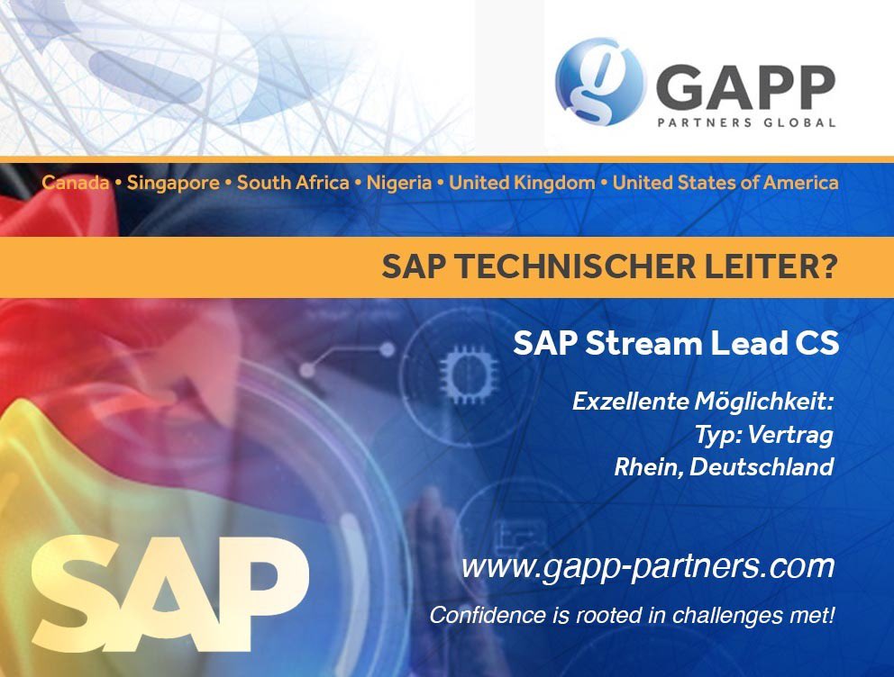 DeWald98660604's tweet photo. #sap   RHEIN - GERMANY
Our client is seeking a seasoned SAP Stream Lead CS (f/m/d) in Rhein, Germany. Experience with S/4 HANA projects
Type: Contract
Reach out to Riaan via the GAPP e-Recruiting platform: https://t.co/haDocHntLn

#saphana #hana #s #erp #sapbusinessone #sapmm https://t.co/Ma8qyUvMTt
