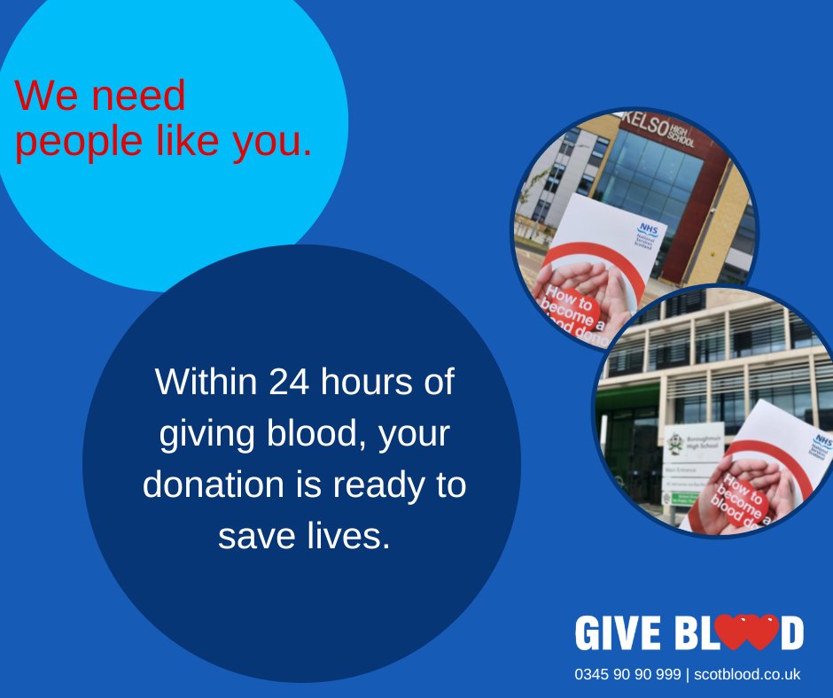 givebloodscot's tweet photo. Delighted to chat to S6 pupils @BoroughmuirHS and @KelsoHS last week about giving blood and what to expect from their #FirstDonation.
If you'd like us to provide a talk at your school, university, community group or work place why not contact us. https://t.co/epoyerFZmw❤️💙 https://t.co/X2RP8hSXc8