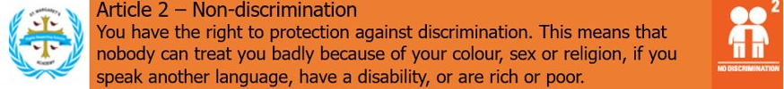 Our #RRSA article of the month for September is Article 2 - Non discrimination. Look out for this in lessons and assemblies!