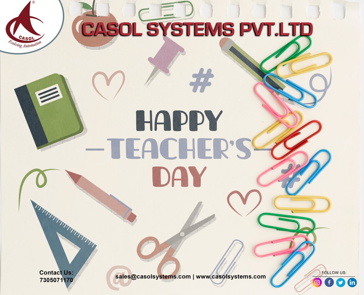 CasolSystems's tweet photo. Don't forget the Teachers 👨‍🏫
Who taught the good lessons in our life❤️
Casol Systems https://t.co/TCe1Wrx5AX😊👍

Contact No: +91-7305071170,
Address: Fountain Plaza,
No: 224, 1st Floor, Pantheon Road,
Egmore, Chennai-600008.
E-Mail📧: sales@casolsystems.com https://t.co/UrW3X2Crs0