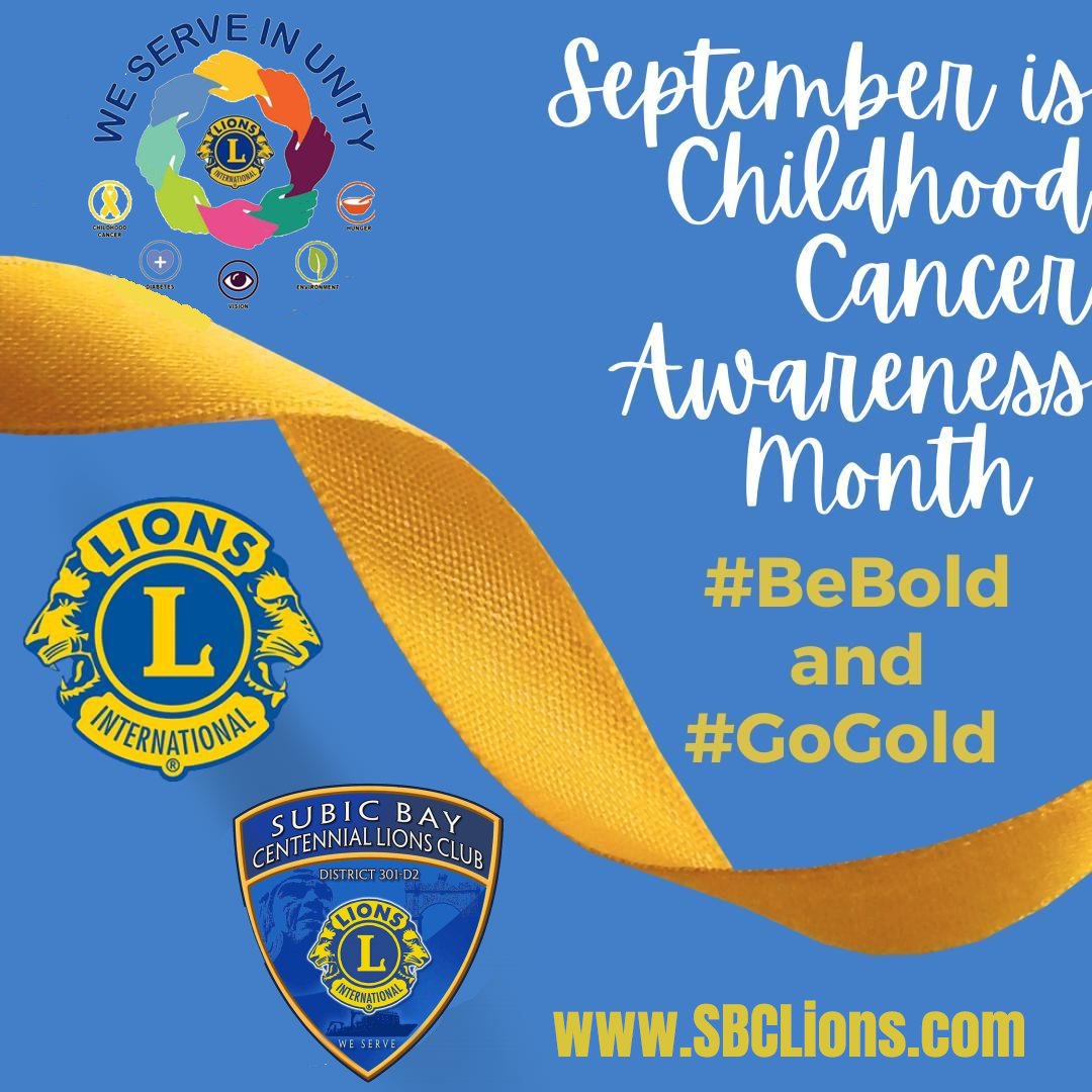 LionsSubic's tweet photo. September is Childhood Cancer Awareness Month.  It is symbolized by a Gold Ribbon. This annual awareness month is to raise awareness, support, &amp; funding for childhood cancers &amp; impact on sufferers and families.
https://t.co/vbM1JRj9Ta

#WeServe #LCI #SBCLC #Cancer #PediaCancer https://t.co/EozrYpI5qO