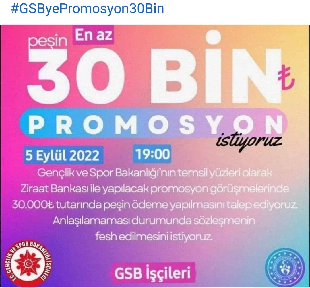 #GSBPromosyon30bin
#GSBPromosyon30Bin #GSBPromosyonYenilensin <a href="/kamudenetle/">KamuDenetlemeKurumu</a> @GSBbilgiisle #kasapoğlu