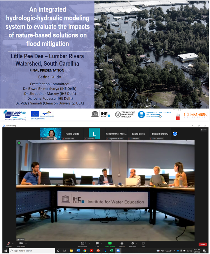 SamadiVidya's tweet image. Congratulations to Betina Guido for successfully defending her MS work today after starting her journey at @ihedelft in 2020!Her work in modeling nature-based solutions for flood mitigation in South Carolina will help modelers/stakeholders to reduce erosion&amp;amp; flood risks to infra.
