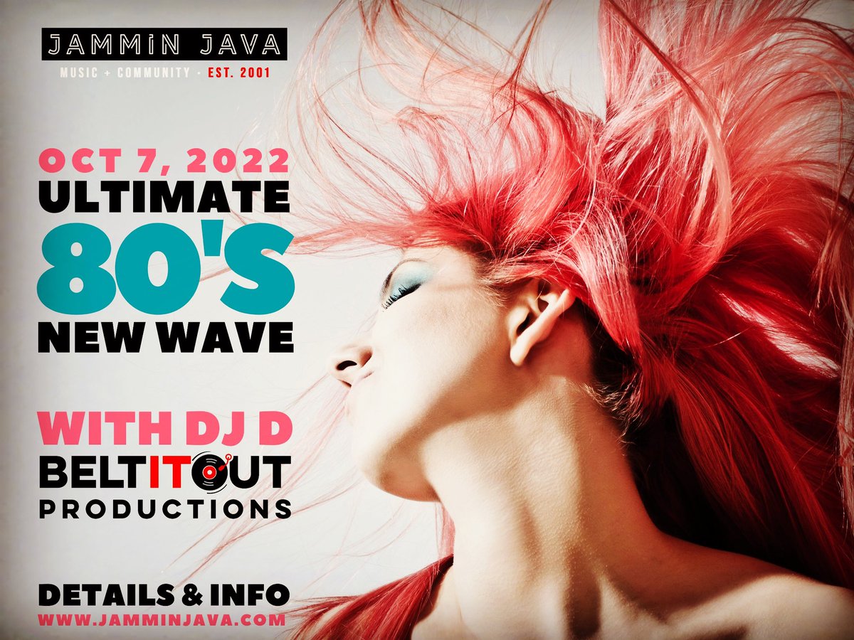 beltitoutllc's tweet image. PREMIER PLUS TICKETS SOLD OUT!  Grab your GA tickets for my Ultimate 80’s New Wave DJ gig on 10.7.22 at the amazingly cool @jamminjava in Vienna, VA.  Shaping up to be a big night of 80’s new wave dance party vibes!  Grab tickets now - don’t miss this one. #jamminjava #viennava