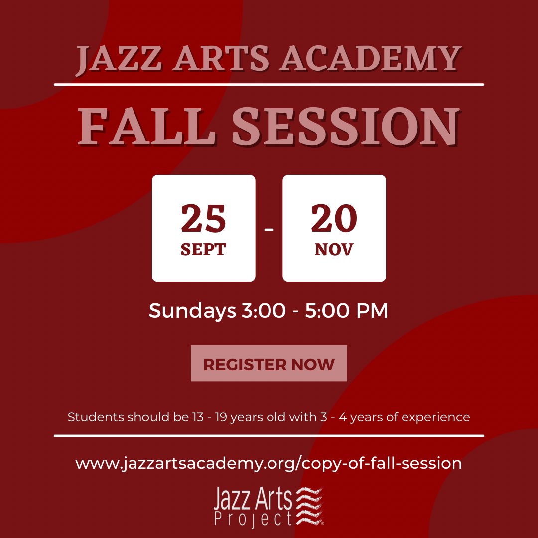jazzartsproject's tweet photo. Register for our fall session, where students grow as musicians and as people! Go to the Jazz Arts Academy website for more info & registration: https://t.co/ZDBNGfvLRR
#jazzartsproject #jazzartsacademy #studentmusicians #education #fallsession #redbanknj #jazz #jazzmusic https://t.co/i4ob2mT99w