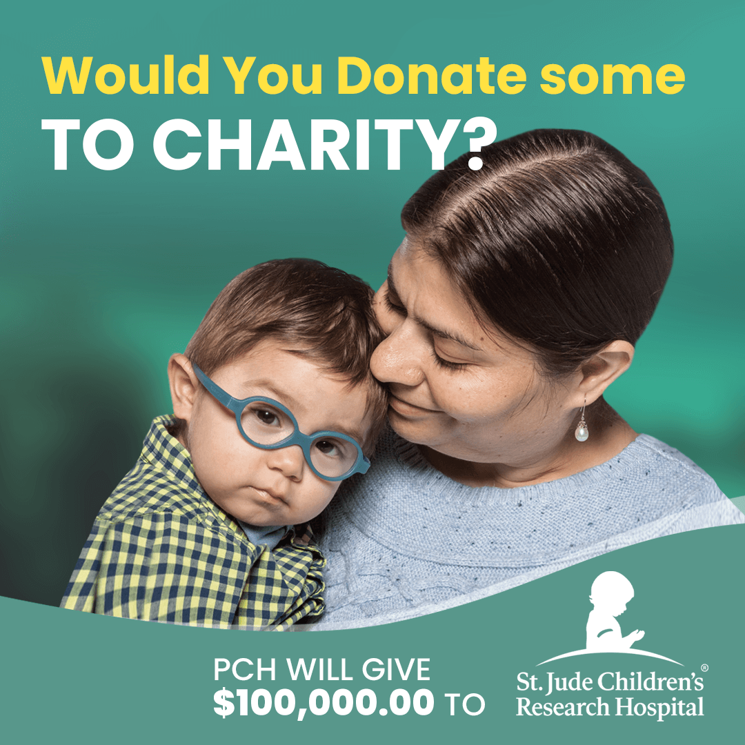 pchdotcom's tweet photo. Publishers Clearing House is donating $100,000 to @StJude in September for National Childhood Cancer Awareness Month. Plus, PCH is giving away $50,000!  Check it out: https://t.co/JTUlvVXd7m https://t.co/oJfu9CURej