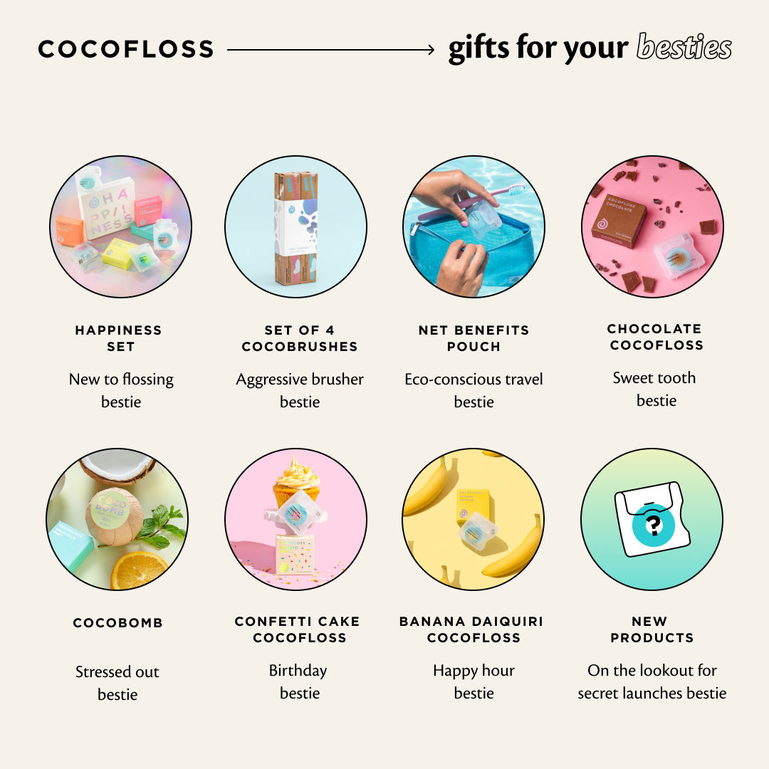 meetcocolab's tweet photo. Can you think of any other "besties" we're missing here? We're thinking our "always OOO bestie" might love our Cocktail Set 👀🍹.

Sound off in the comments!
.
.
.
.
.
#cocofloss #dentistdesigned #oralcare #wellness #selfcare #recycledplastic #wovenfloss #bff #bestie https://t.co/tdY8EIgyIh