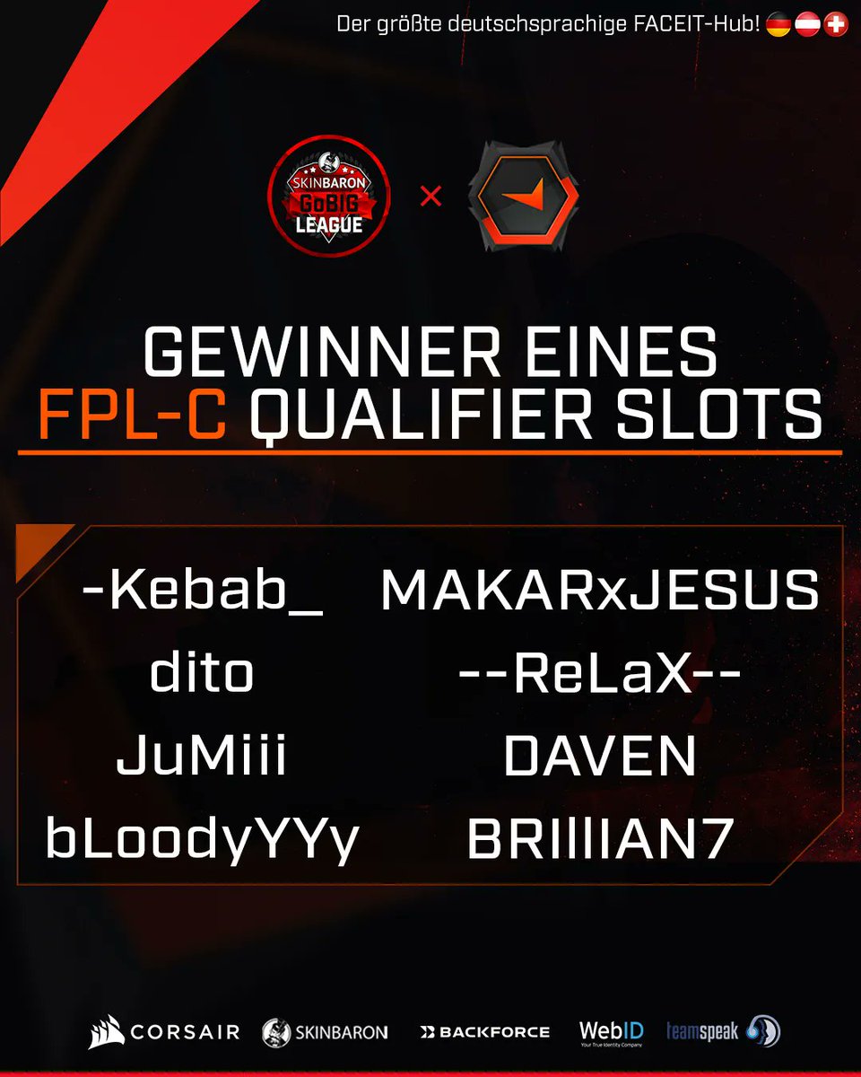 BIGClub's tweet photo. Auf geht's in den FPL-C!

In unserem #RoadToFPL Diamond-Hub konnten sich 8 Spieler durchsetzen. Diese kämpfen nun um einen der Qualifikations-Spots im FPL-C Qualifier. 

Wir drücken euch die Daumen und hoffen, dass ihr den nächsten Schritt machen könnt! ✌️ https://t.co/Q5eXAIcmnM