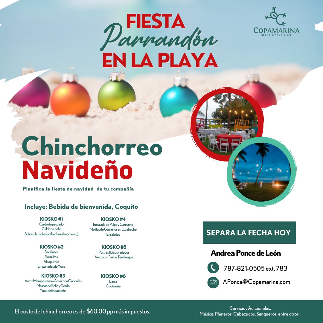 copamarina's tweet photo. Celebra la fiesta de navidad al estilo de #Thecopalifestyle 
Deja todo en las manos de nuestro equipo de actividades corporativas.

Consulta con nosotros o separa tu fecha al
APonce@Copamarina.com o llamando al 787-821-0505 Ext. 783

#fiestadenavidad  #Corporativo https://t.co/l8D8EHywYX