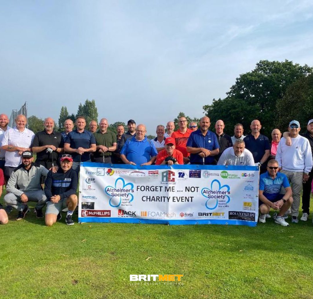 Britmet's tweet photo. Congratulations to our Senior Account Manager, Mark Newson, for competing in the Forget Me… Not Charity Golf Day and Black Tie Ball in loving memory of Ernie Player. Britmet are proud to sponsor the event that raised over £7000 for @alzheimerssoc! https://t.co/WK3yUkGMLa