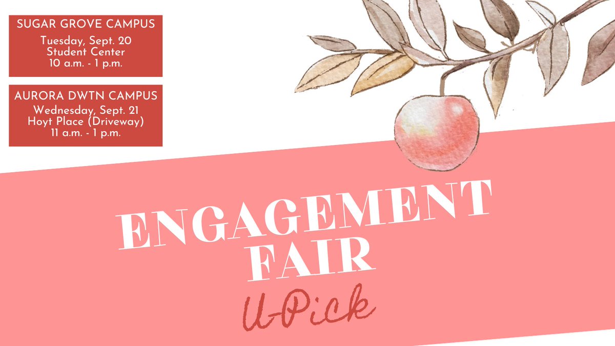 Our student organizations are ripe for the pickin'! U-pick the right organization for you, while also learning about resources on campus and how to volunteer in the community. 🍎