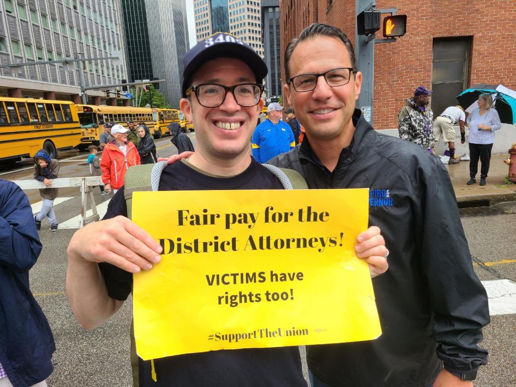 LLthePD's tweet photo. Thank you @JoshShapiroPA for your support of District Attorneys and Public Defenders! All we ask is Allegheny  county to pay our union a fair wage! #supporttheunion https://t.co/PYJHiGJNtV