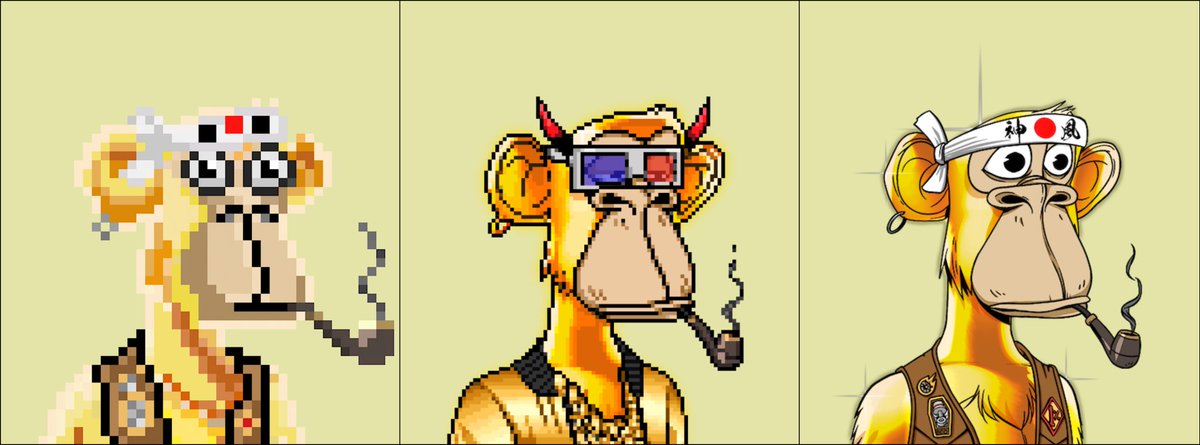 cryptobasicc's tweet photo. @apes_pixelated @DegenApeClub @BoredApeYC 

Apes toghether strong 💪

#NFT #nftcollector #NFTCollection #pixelart #pixelartist #nftarti̇st 
#DAC #BAYC #BNB #ETH https://t.co/lybUWNXoz4