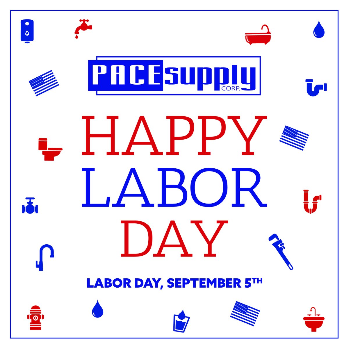 PACESupplyCorp's tweet photo. Happy Labor Day from all of us at #PACESupply!
Wishing everyone a happy holiday. #Togetherwewin https://t.co/RLRRkLV6f0
