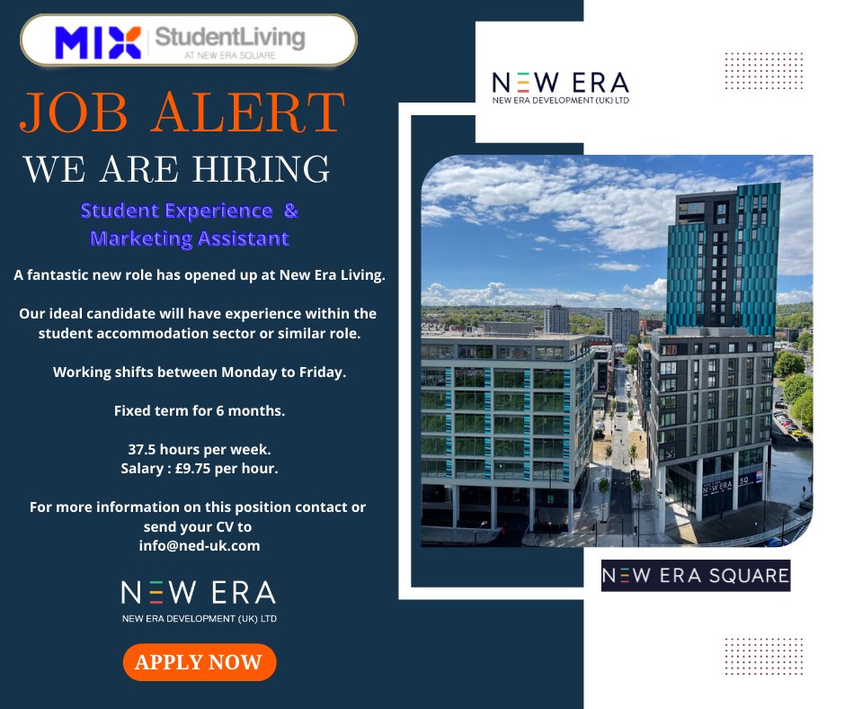 NewEraSheffield's tweet photo. Don't forget we are hiring, apply to info@ned-uk.com
#JobAlert #southyorkshirejobs #JobVacancy #hiring https://t.co/UYBptFwd3W