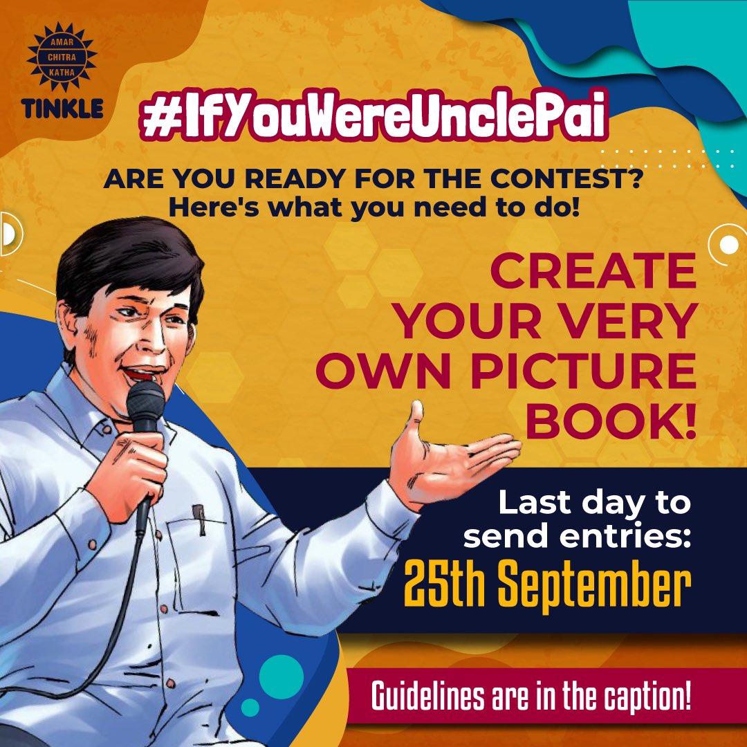 ACKComics's tweet photo. To enter the contest, follow the guidelines in the attached image.

#ThankYouUnclePai #UnclePaiDay2022
#IfYouWereUnclePai
#AmarChitraKatha #ACK #ACKComics 
#tinkle #tinklecomics #contest #contestalert #giveaway https://t.co/jh9oho3PR0