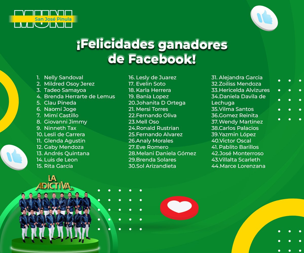 Felicidades a todos nuestros ganadores, estaremos contactando con ustedes para enviar sus entradas.
#LaAdictivaenPinula