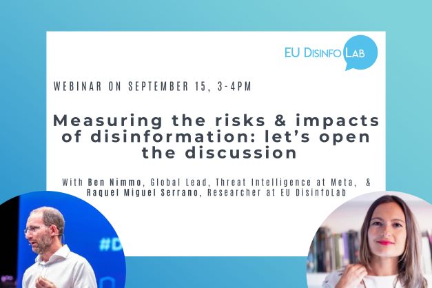 DisinfoEU's tweet photo. 🚨 Mark your calendar: On Sept. 15, we'll host a webinar during which @benimmo &amp; @RaquelMiguel6 will open the discussion on how to measure the risks and impacts of #disinformation. Don't miss out: register now! ⬇️

📅 September 15; 3-4PM CEST

https://t.co/ers9MchQzB https://t.co/JNIza5w4FL