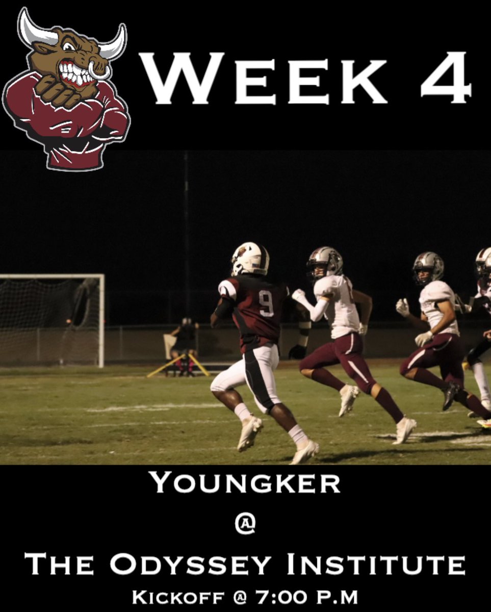 OdysseyFootball's tweet photo. This Weeks game is on Thursday 9/8 @ 7:00 P.M! #TheOdysseyInstitute #GoMinotaurs https://t.co/4vWilkVg5s