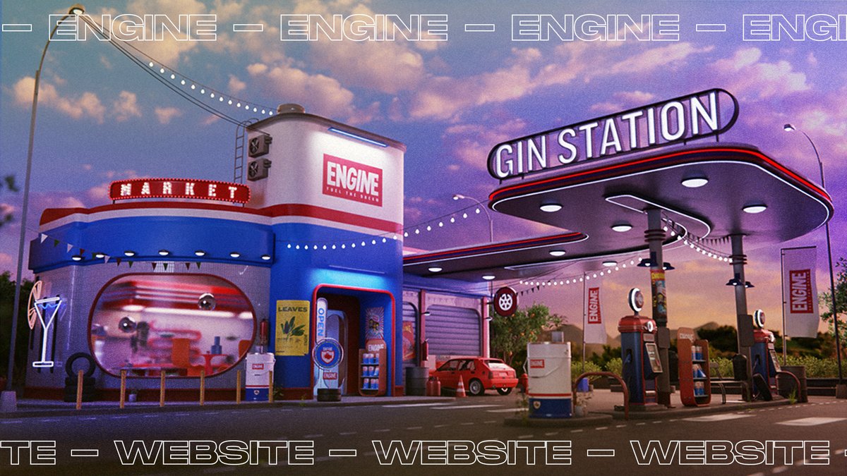 monogridstudio's tweet photo. 🍸 For a truly unique website experience, we turned #EngineGin's website into an interactive 80s-style virtual diner/gas station in 3D that reflects the motorsports-inspired brand's character and deliver a memorable encounter with its products https://t.co/PTsMXegf4l https://t.co/YUVlKUy4je