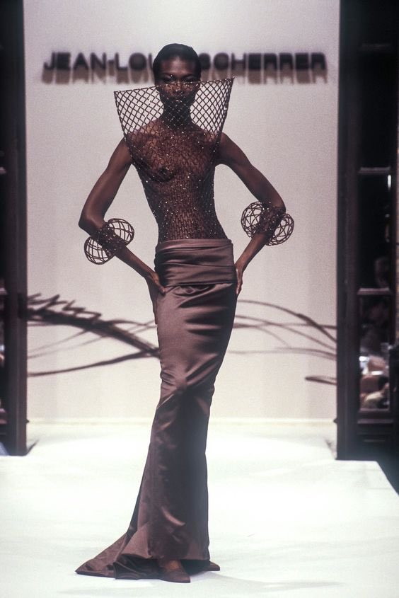 🦷 olivia on X: debra shaw @ jean louis scherrer fw98 haute couture by  stéphane rolland via celebritycokenose and damnvm on tumblr   / X