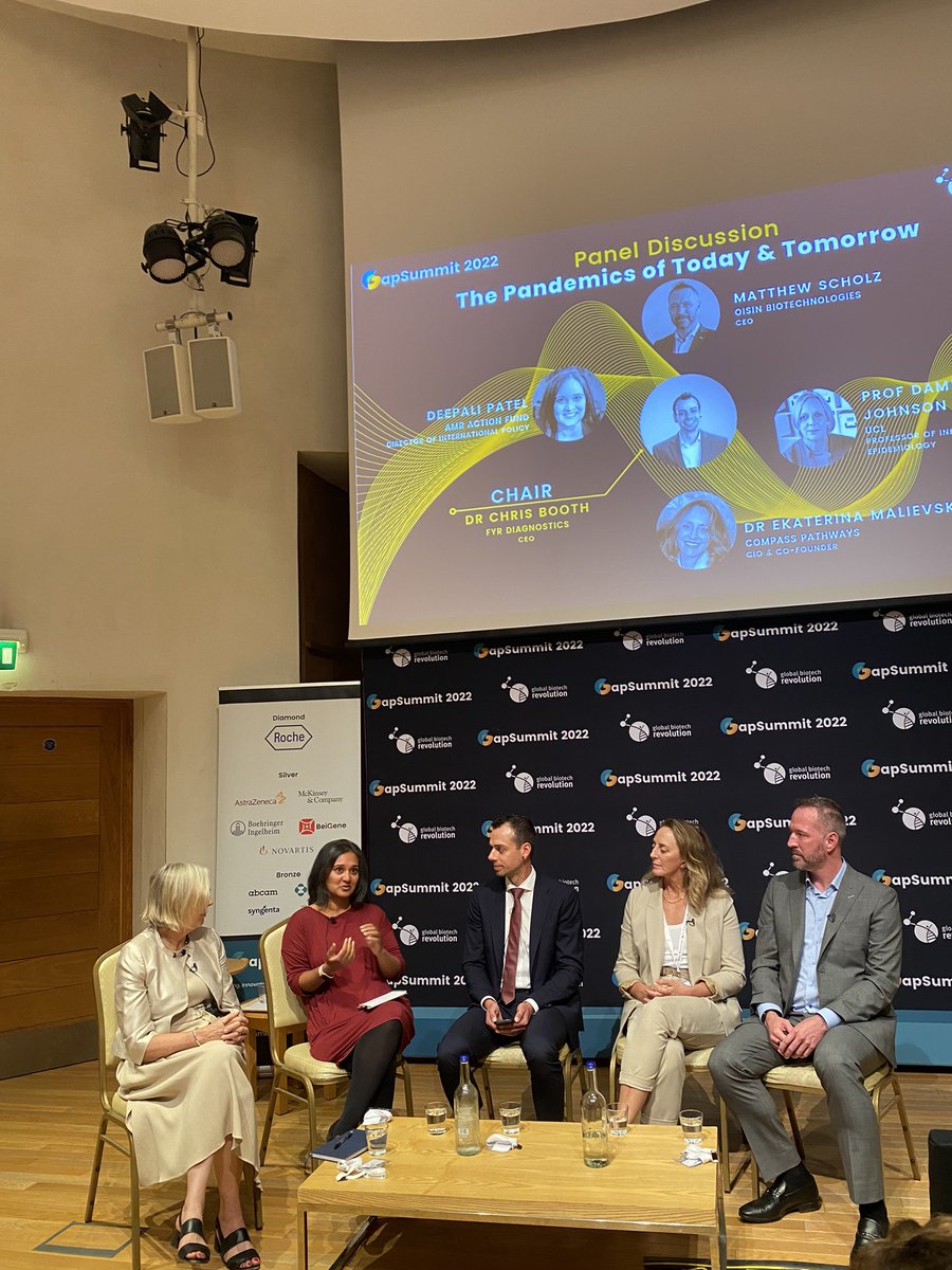 Day 1 of #GapSummit2022 discussing ‘The Pandemics of Today &amp; Tomorrow’ including not just #COVID but also #mentalhealth and #AMR pandemics of the future. “We think of pandemics as a tsunami…AMR is like a flood - it’s slowly rising” - Deepali Patel, <a href="/AMRActionFund/">AMR Action Fund</a>