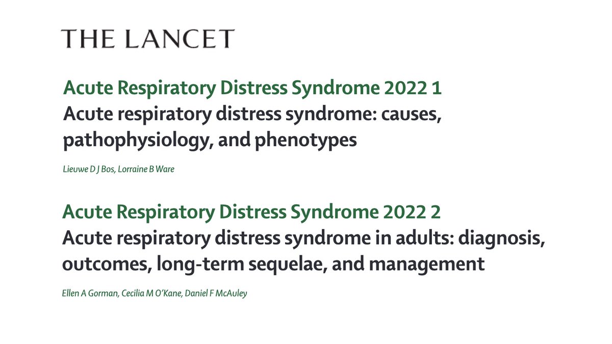 Tommaso Scquizzato, MD (@tscquizzato) on Twitter photo 🫁 Fantastic new <a href="/TheLancet/">The Lancet</a> Series on #ARDS, announced today at #ERS2022
Two must-read reviews:
1️⃣ Causes, pathophysiology, and phenotypes
thelancet.com/journals/lance…
2️⃣ Diagnosis, outcomes, long-term sequelae, and management
thelancet.com/journals/lance…
#FOAMed #FOAMcc 🫁 Fantastic new <a href="/TheLancet/">The Lancet</a> Series on #ARDS, announced today at #ERS2022
Two must-read reviews:
1️⃣ Causes, pathophysiology, and phenotypes
thelancet.com/journals/lance…
2️⃣ Diagnosis, outcomes, long-term sequelae, and management
thelancet.com/journals/lance…
#FOAMed #FOAMcc