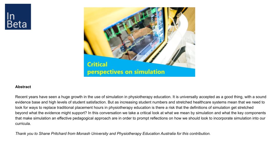 In Beta Experiments in Physio education tweet media