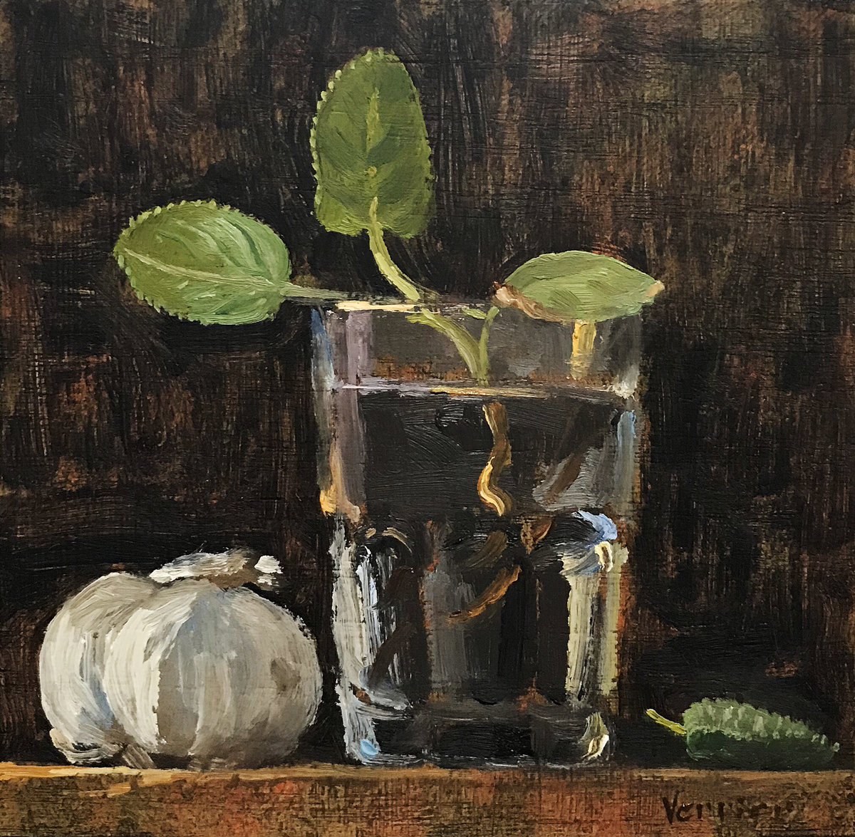 NoahVerrier's tweet photo. My oil painting of Garlic &amp; Herbs https://t.co/dbYnFxWnWj