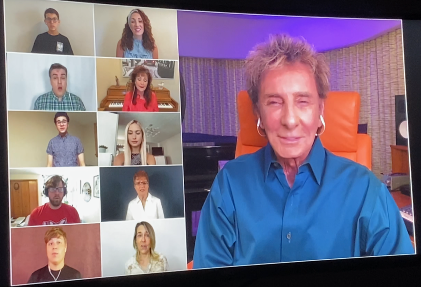 BethFalcone's tweet photo. It was a dream come true to know I was singing with one of my all-time favorite artists, Barry Manilow. I used to play his music as part of my first band when I was 13 years old. 

#pinchme #barrymanilow #onevoice #onlyonzoom #fanilow #manilow #thisonesforyou https://t.co/lRAd3L7J3R