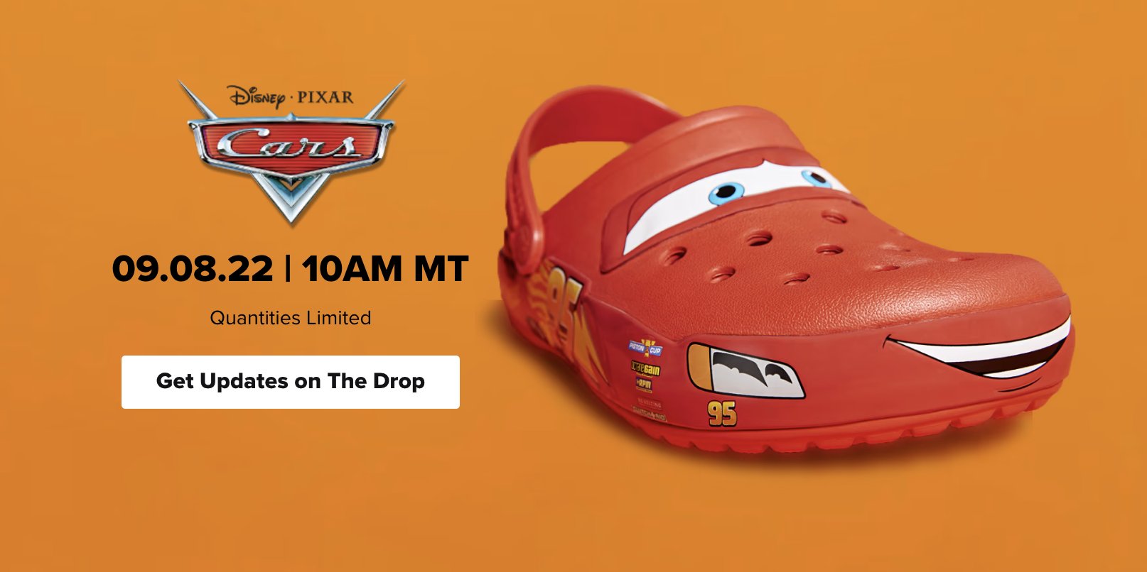 The famous Lightning McQueen Crocs are set to restock on August