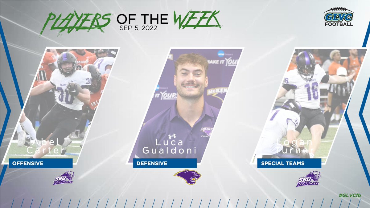 🏈 The 1⃣st #GLVCfb Players of the Week of the year!

🔗 GLVCsports.com/POTWfb
