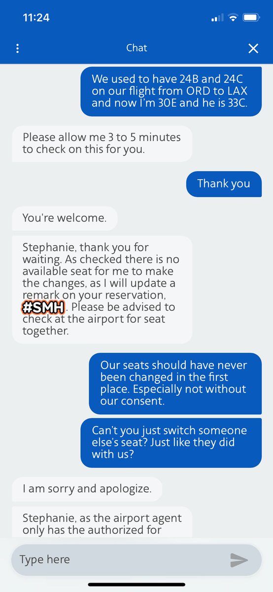 ModernLatina's tweet photo. @AmericanAir is such trash 🗑 
When we first booked our flights, we paid extra to pick seats next to each other. Fast forward to check in, our seats are changed and separated. So what exactly did we pay for? https://t.co/TOG7jQayG8