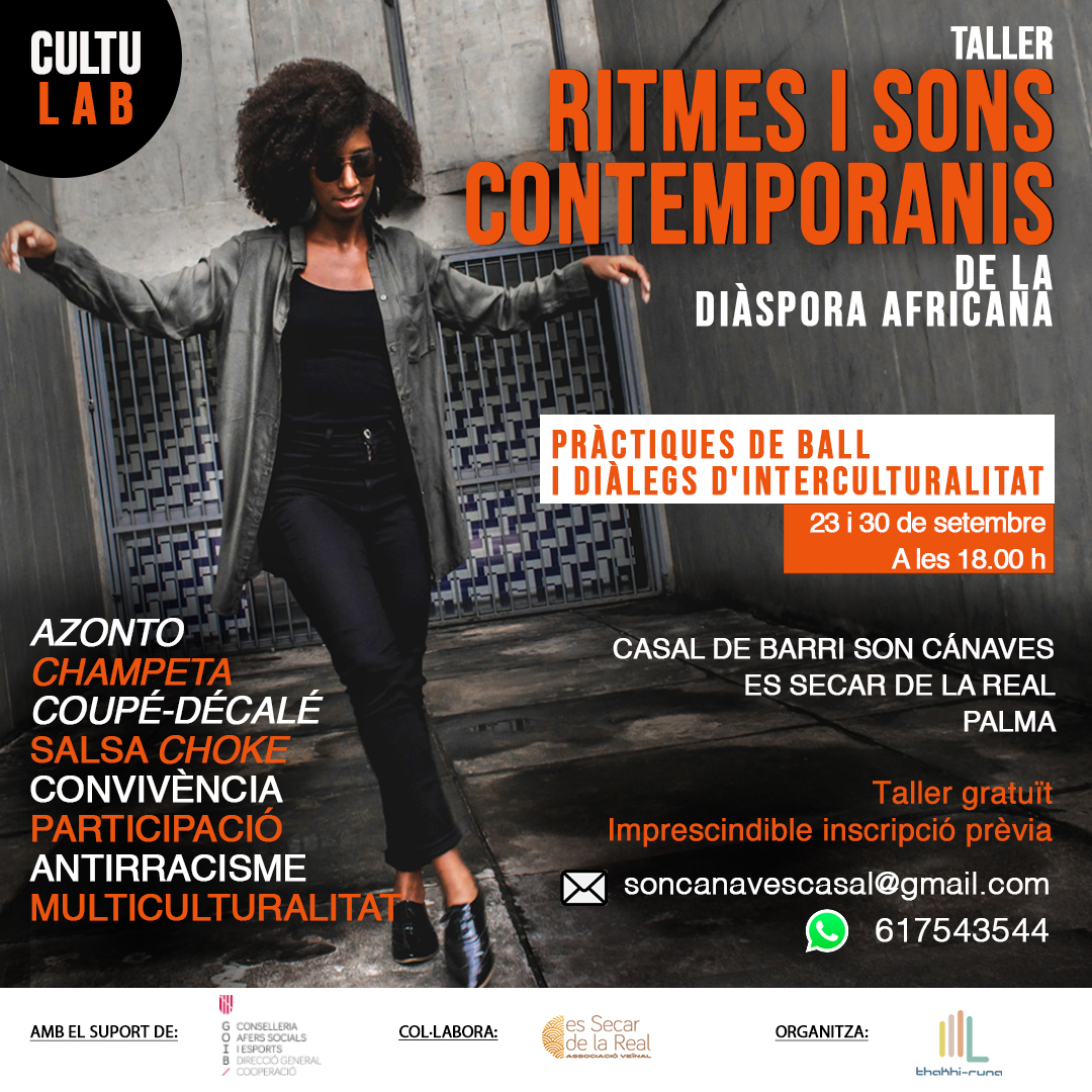 Ven a bailar para borrar prejuicios.

Una experiencia musical, corporal e intelectual a través de la experimentación de bailes modernos de las culturas migradas negras de América y África que residen en Baleares. 
Con el apoyo de <a href="/GOIB_Social/">Conselleria de Famílies, Benestar i Dependència</a>