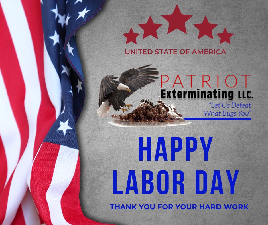 Wishing you and your family a Happy Labor Day! You are appreciated! Here's to all the hard workers out there! Looking for a job? We are HIRING! Get in touch 609-549-3058 for more info!
#laborday #pestcontrol #moldremoval #oceancounty #opentowork #hiring #workforce #newjersey