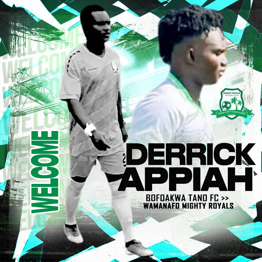wmightyroyalsfc's tweet photo. 📄✍️|| 👑 DERRICK APPIAH IS A ROYAL 👑 

We are delighted to announce the signing of an experience Winger DERRICK APPIAH from BOFOAKWA TANO.
Welcome THE SPEEDSTER to the ROYAL FAMILY.
#THEROYALS || #THESPEEDSTER https://t.co/0F5VkSVhEm