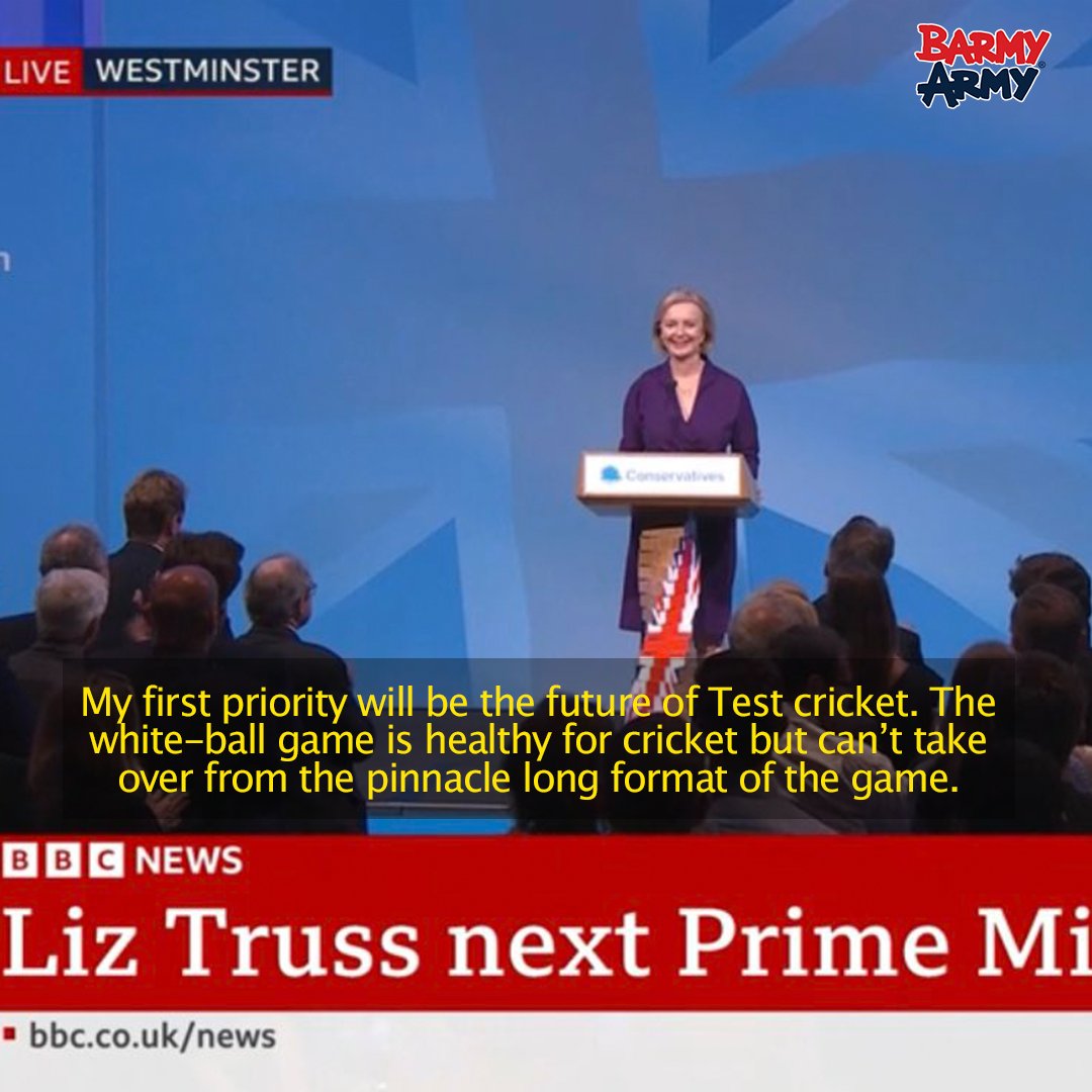 TheBarmyArmy's tweet photo. Great first speech from the new PM 👏 https://t.co/5L83qiyzkL
