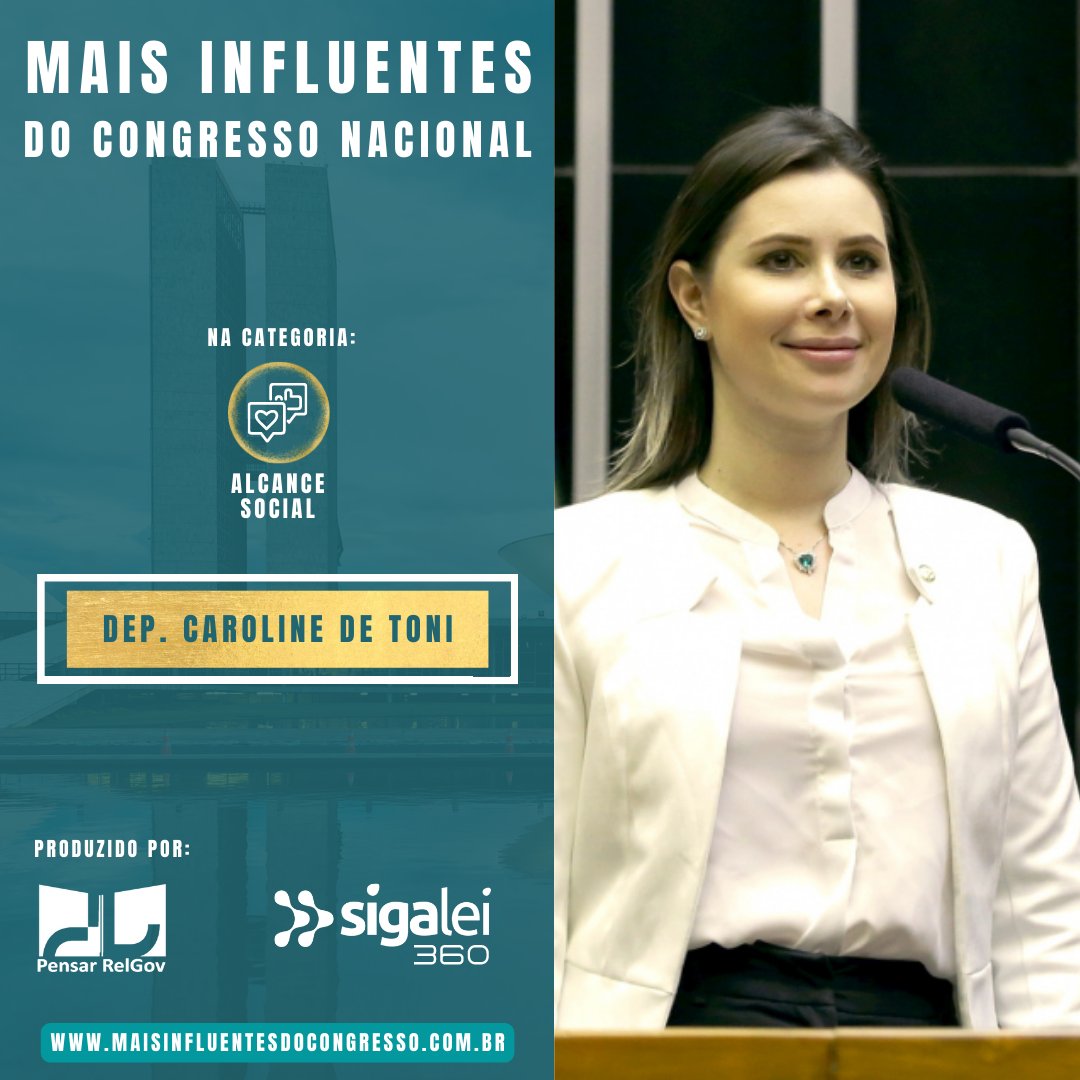 influentescn's tweet photo. A Deputada @CarolDeToni está no ranking dos mais influentes do congresso nacional ( @influentescn ), que usa inteligência de dados para ranquear os parlamentares nas categorias performance legislativa, alcance social e liderança. 

@pensarrelgov @_SigaLei https://t.co/S6y02MBVq1
