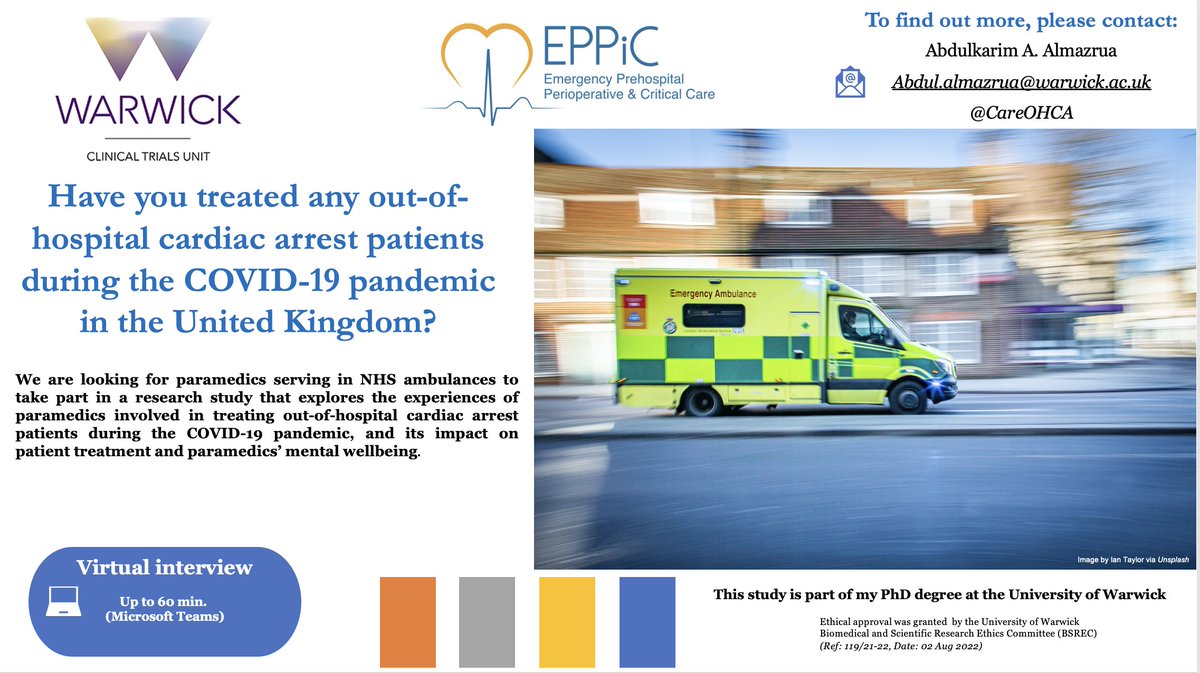 Paramedics experiences of OHCA during COVID-19 (@CareOhca) / Posts / X