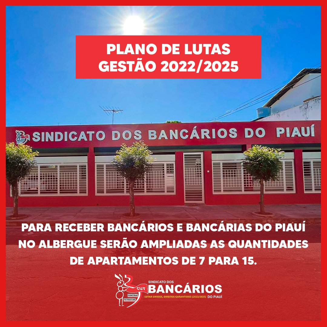 sindbancariospi's tweet photo. O SEEBF/PI continua buscando sempre o melhor. A ampliação do albergue em Teresina, com a construção de mais sete apartamentos, vai proporcionar receber melhor bancários e bancarias que vem do interior ou de outro estado.
#sindicatodosbancariosPI #albergue #SEEBFPI #Teresina https://t.co/qNdOMC9xX2