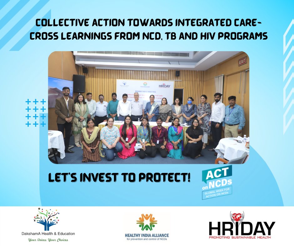 #DakshamAHealth and <a href="/HIA_NCD/">Healthy India Alliance</a>  held a meeting, to discuss cross-learnings across different health sectors on investments in the sectors, #communityengagement strategies that meaningfully involve people with lived experiences.
Let’s INVEST TO PROTECT!
bit.ly/3TE6lkK