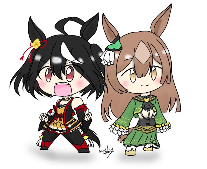 ミニっとキタサトコンビ#ウマ娘#キタサンブラック#サトノダイヤモンド 