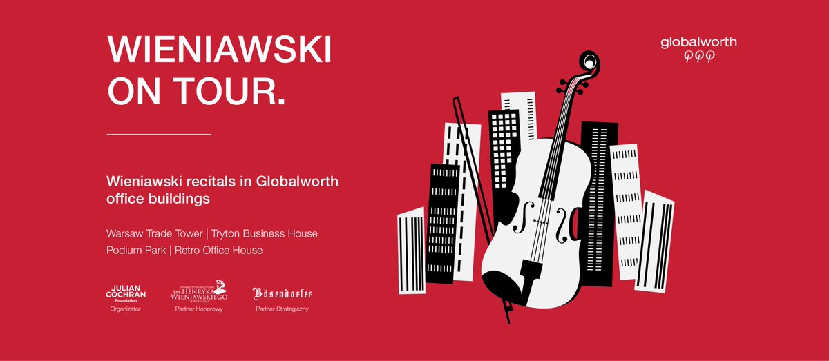GlobalworthPL's tweet photo. Koncerty z muzyką Wieniawskiego w biurowcach Globalworth! We wrześniu wnętrza biurowców wypełnią brzmienia utworów polskiego wirtuoza. Koncerty odbędą się w Warszawie, Gdańsku, Krakowie oraz we Wrocławiu https://t.co/Q9RKaS29NB https://t.co/CrrBxRYCGe