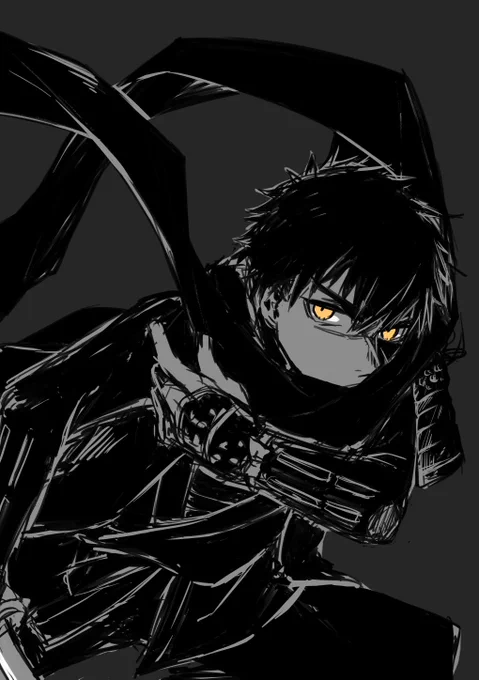 モノクロというか単色というか #このタグを見た人は自分が描いたモノクロ絵を貼れ 