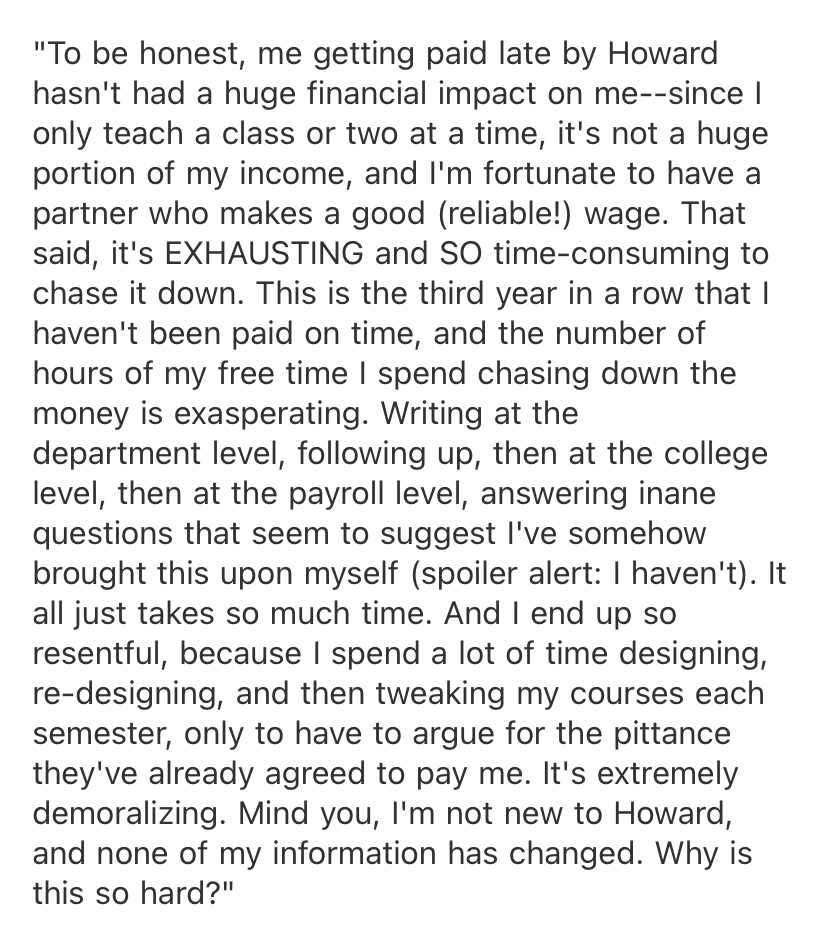 LecturersHU's tweet photo. Here's the account of someone who's been at HU a bit longer and the "Howard run-around" they've experienced over the last three years.
#FixOurPay #PayProfs #InTruthAndService #HowardForward #howHard https://t.co/VHS6lZEOk4