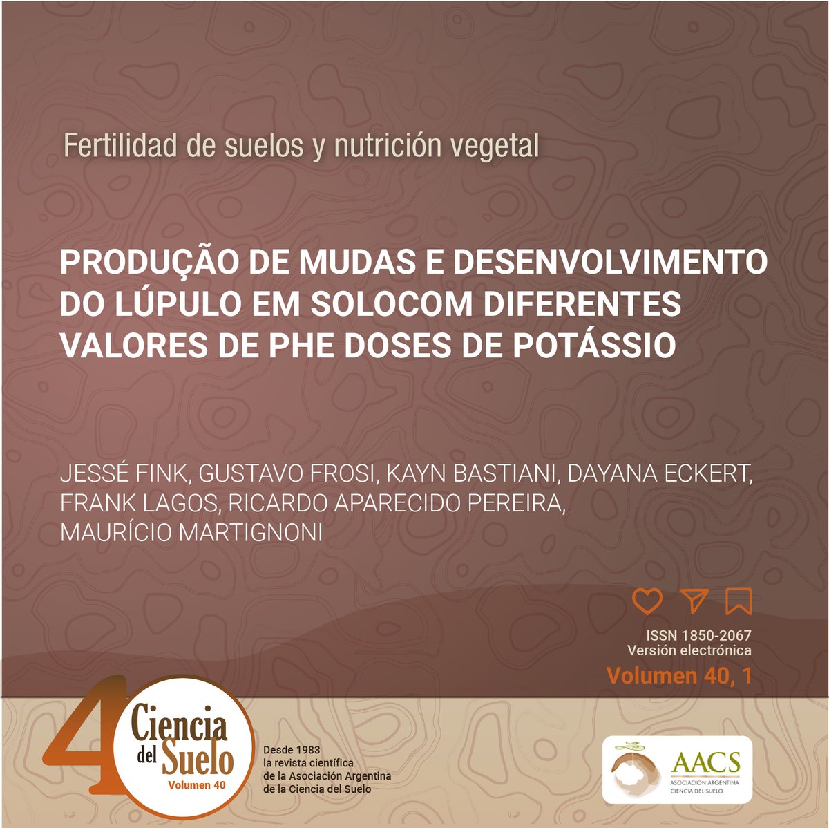 CienciadelSuelo's tweet photo. PRODUÇÃO DE MUDAS E DESENVOLVIMENTO DO LÚPULO EM SOLO COM DIFERENTES VALORES DE pH e DOSES DE POTÁSSIO
En #CienciadelSuelo Vol 40 Nro 1. La revista científica de la @AACSuelo
👉Versión electrónica: https://t.co/muF1MH0VQw
#HumulusLupulus #Brasil
#CienciadoSolo
#ElSueloEsVida https://t.co/KRgWkj53Gg